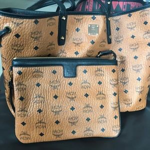 Authentic MCM Large Cognac Tote Bag